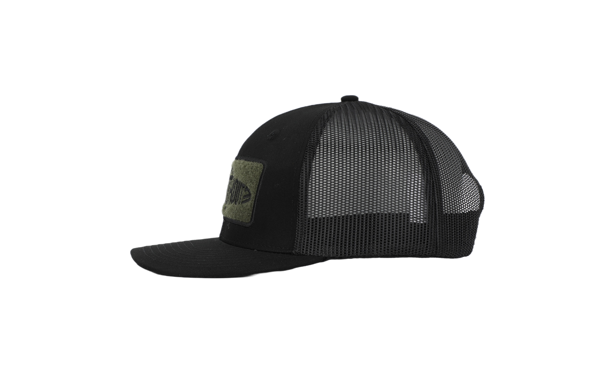 Olive Velcro Patch Black Hat All About Trout